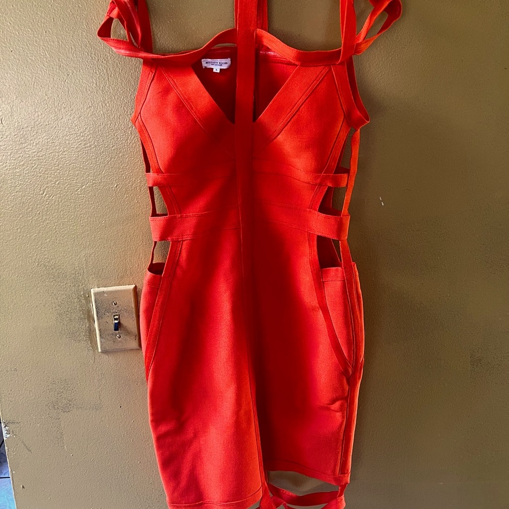 Birthday Dress - Mistress Rocks Orange bandage dress